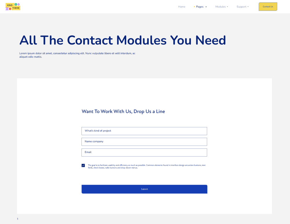 Contact Modules Page