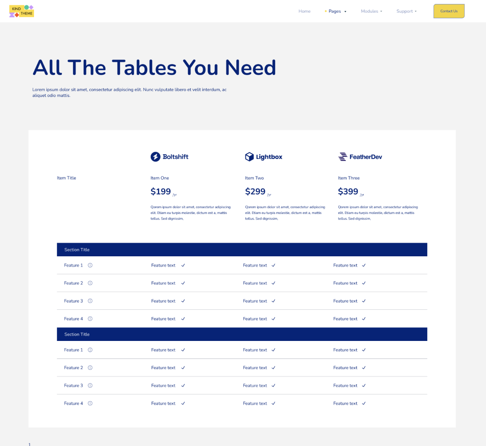 Tables