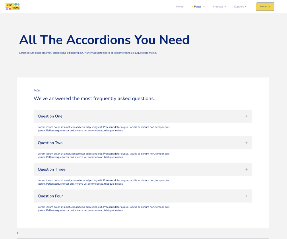 Accordion Page