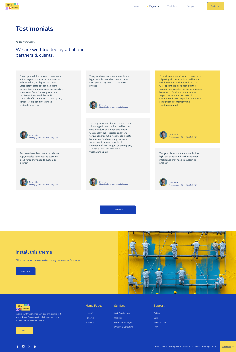 Testimonials Page