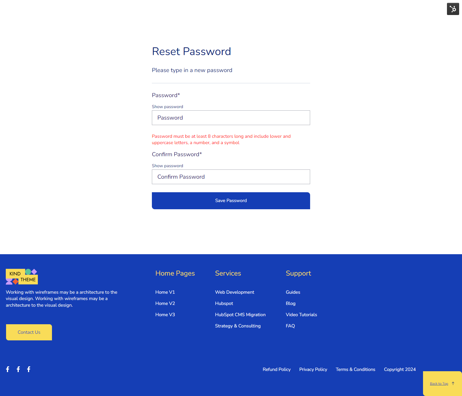 Reset Password