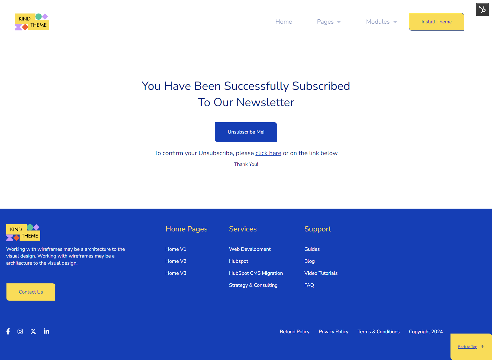 Successful Subscription | Kind